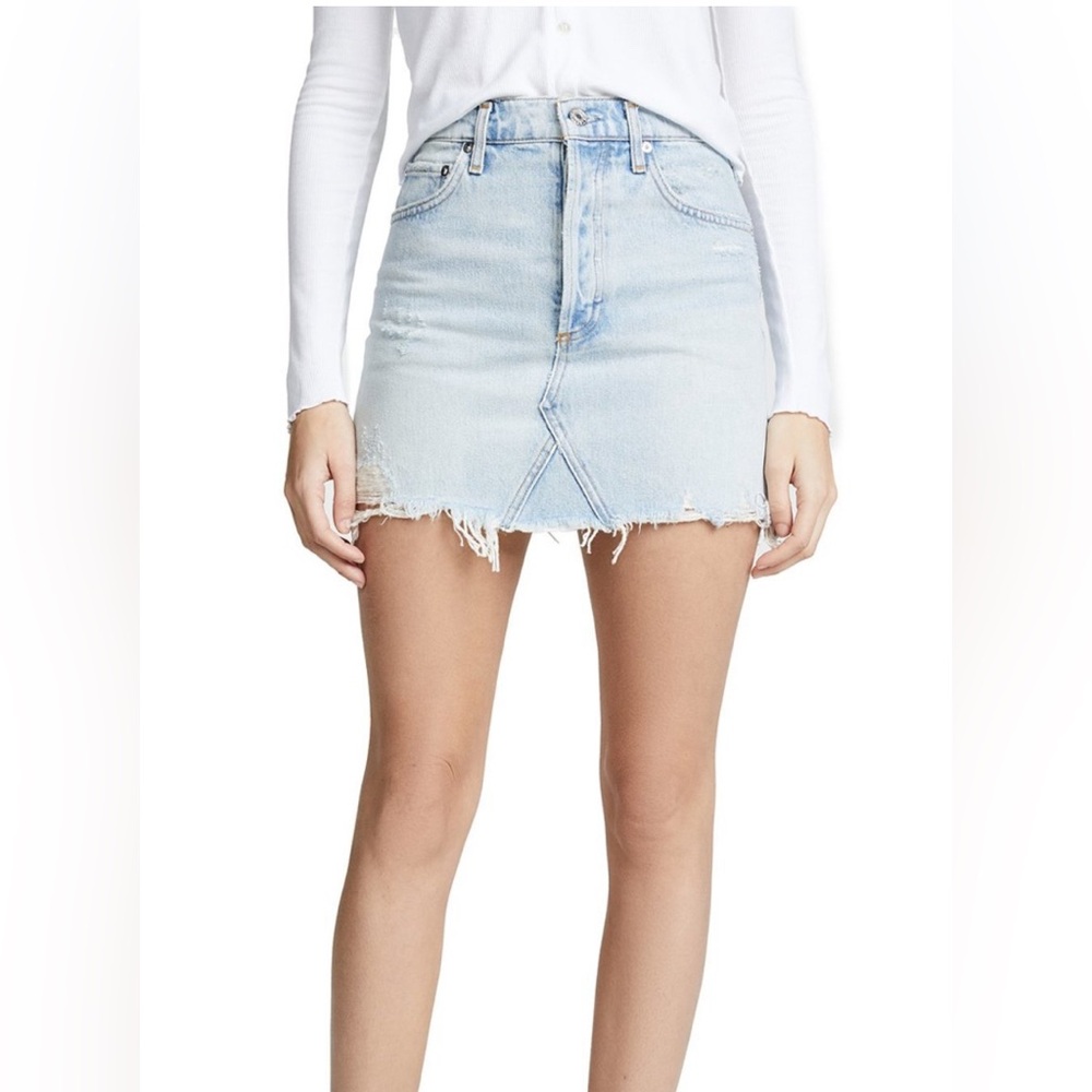 Free people denim skirt. EUC